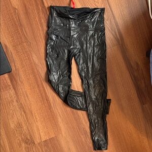 SPANX Jet Black Leggings faux leather